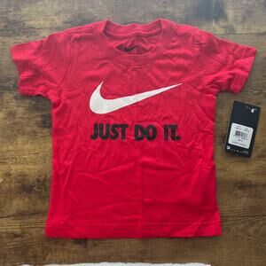 Nike Unisex 3T Red/Black Nike Logo 100% Cotton Active Casual Wear Top NEW